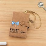 Personalized Medical Bow Stethoscope PU Leather Tri-folded Wristlet Wallet with Name and Card Holder Appreciation Gift for Nurse Doctor Medical Staff