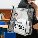 Personalized Cartoon Teacher Waterproof Large Clear Tote Bag with Name and Subject Birthday Appreciation Back to School Gift for Teacher