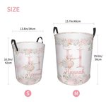 Personalisierte wasserdichte große Kapazität Blume anfängliche Name Wäsche Lagerung Korb mit Griff Geburtstag Housewarming Geschenk für Kinder Familie