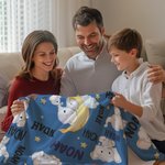 Gepersonaliseerde Schattige Maan Ster Olifanten Zachte Deken met Meerdere Namen Kamer Decor Eerste Moederdag Baby Shower Gift voor Baby Jongens Meisjes
