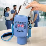 Personalisierte Bogen Stethoskop Name Wasserflasche Carrier Tasche Zubehör für 40 oz Stanley Anerkennung Graduierung Geschenk für medizinische Studenten Personal