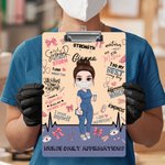 Gepersonaliseerd Cartoon Verpleegkundige Arts Klembord met Naam Afstuderen Waardering Gift voor Medisch Personeel
