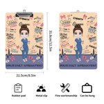 Gepersonaliseerd Cartoon Verpleegkundige Arts Klembord met Naam Afstuderen Waardering Gift voor Medisch Personeel