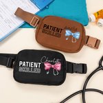Personalized Bow Stethoscope Name Waterproof Crossbody Waist Bag with Adjustable Strap Graduation Gift for Medical Student Staff