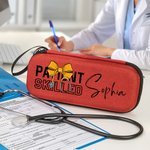 Personalisierte Coquette Bogen Name Zippered Stethoskop Tragetasche mit Mesh-Tasche Anerkennung Geburtstagsgeschenk für Krankenschwester Arzt medizinisches Personal