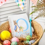 Personalised Multicolour Peter Rabbit A5 Spiral Notebook and Bunny Pen Set with Initial and Name Recording Accessories Easter Birthday Gift for Kids