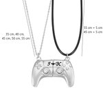 Collier Couple Personnalisé avec Initiales Gravées en Forme de Console de Jeux Pendentif Magnétique Cadeau St-Valentin Anniversaire pour Couple Joueur