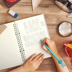 Personalised Multicolour Peter Rabbit A5 Spiral Notebook and Bunny Pen Set with Initial and Name Recording Accessories Easter Birthday Gift for Kids