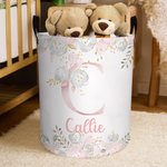 Personalisierte wasserdichte große Kapazität Blume anfängliche Name Wäsche Lagerung Korb mit Griff Geburtstag Housewarming Geschenk für Kinder Familie