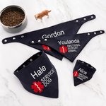 Personalised Star of Life Adjustable Buttons ESA Emotional Support Dog Cat Bandana with Embroidered Name Identification Birthday Gift for Pet Lover