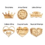 Panneau Bénédictions en Bois Personnalisé avec Noms du Couple et Date Décoration de Mariage avec Étiquettes en Cœur Cadeau pour Nouveaux Mariés