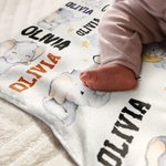 Gepersonaliseerde Schattige Maan Ster Olifanten Zachte Deken met Meerdere Namen Kamer Decor Eerste Moederdag Baby Shower Gift voor Baby Jongens Meisjes