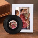 Personalized Set of 2 Classic Vinyl Record Design Coaster with Photo Home Decor Birthday Gift for Vinyl Lovers