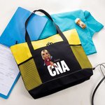 Personalizada de dibujos animados de personajes médicos Nombre Bolsa grande con bolsillos de malla Cumpleaños Gratitud Regalo para la enfermera Médico Personal Médico