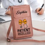 Personalisierte Bogen Stethoskop Leder Crossbody Bag Brieftasche mit Namen und Kartenschlitze Geburtstag Anerkennung Geschenk für Ärzte Krankenschwestern medizinisches Personal