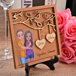 Cadre en bois avec support Décoration de bureau Cadeau d'anniversaire de Saint-Valentin pour les couples
