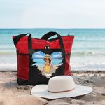 Personalisierte Cartoon Beach Character Oxford Tote Bag mit Namen Reise Essentials Geburtstag Geschenk für Frauen