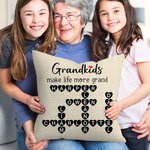 Gepersonaliseerde Grandkids Make Life More Grand Kruiswoordraadsel Zacht Kussenovertrek met Namen Moederdag Vaderdag Cadeau voor Mama Grootouders