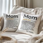 Funda de Almohada Personalizada Cinco Estrellas con Nombre Día de la Madre Decoración del Hogar Regalo de Cumpleaños para Mamá