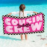 Personalisierte schwarz-weiß kariert Cousin Crew schnell trocknen überdimensioniert Strandtuch mit Namen Geburtstag Sommer Urlaub Party Geschenk für Familie Freunde