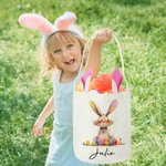 Personalized Quirky Easter Bunny Eggs Basket with Name Eggs Hunting Party Favors Easter Gift for Boys Girls