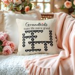 Gepersonaliseerde Grandkids Make Life More Grand Kruiswoordraadsel Zacht Kussenovertrek met Namen Moederdag Vaderdag Cadeau voor Mama Grootouders