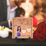 Cadre en bois avec support Décoration de bureau Cadeau d'anniversaire de Saint-Valentin pour les couples