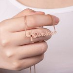 Personalized Dainty Birthstone Cross Necklace with Name Jesus Jewellery Birthday Christian Baptism Gift for Women