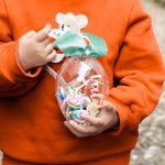 Gepersonaliseerde Heldere Naam Vulbare Paasei Container met Glitter Lint Paas Jacht Feest Cadeau voor Familie Kinderen