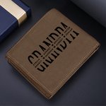 Gepersonaliseerde Leren Portemonnee met Meerdere Kaartgleuven en Gegraveerde 1-12 Namen Vaderdag Verjaardagscadeau voor Papa Opa