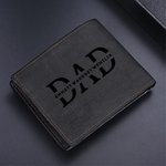 Gepersonaliseerde Leren Portemonnee met Meerdere Kaartgleuven en Gegraveerde 1-12 Namen Vaderdag Verjaardagscadeau voor Papa Opa