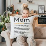 Funda de Almohada Personalizada Cinco Estrellas con Nombre Día de la Madre Decoración del Hogar Regalo de Cumpleaños para Mamá