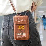 Personalisierte Bogen Stethoskop Leder Crossbody Bag Brieftasche mit Namen und Kartenschlitze Geburtstag Anerkennung Geschenk für Ärzte Krankenschwestern medizinisches Personal