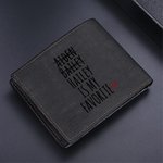 Personalized Favorite Child Men's Leather Bifold Wallet with Engraved Name and Text Funny Birthday Father's Day Gift for Dad Grandpa