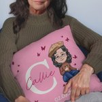 Taie d'Oreiller Papillons Personnalisée avec Initiale Nom et Personnage Cadeau d'Anniversaire de Retraite pour Grand-mère Maman
