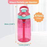Borraccia da 475ml personalizzata con design del coniglietto iniziale e personaggio in stile cartone animato regalo di Pasqua per bambini