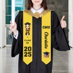 Personalized Grad Cap Cartoon Character Graduation Sash with Name and Year Graduation Keepsake Gift for Class of 2025 Graduates