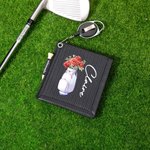 Bolsa de Golf Personalizada con Diseño de Flor de Nacimiento Toalla Portátil Super Absorbente con Nombre de Pelota de Golf con Tee y Clip Retráctil Regalo de Cumpleaños para Jugadores de Golf