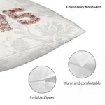 Personalizado 3D Rosas Plumas Suculentas Año de Nacimiento Diseño Suave Funda de Almohada con Nombre y Texto Decoración del Hogar Regalo de Cumpleaños para Amigos Familia