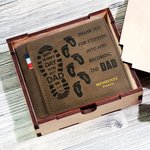 Portefeuille avec Empreinte de Pied Personnalisé avec Texte Cadeau d'Anniversaire Fête des Pères pour Homme Papa