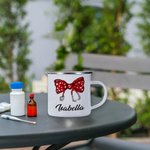 Personalisierte Bogen Stethoskop 11oz Silber Rand Emaille Becher mit Namen Krankenschwester Woche Geburtstag Anerkennung Geschenk für Krankenschwester Arzt medizinisches Personal