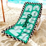 Personalisierte schwarz-weiß kariert Cousin Crew schnell trocknen überdimensioniert Strandtuch mit Namen Geburtstag Sommer Urlaub Party Geschenk für Familie Freunde