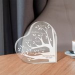 Targa a cuore in acrilico con nomi e testi incisi Decorazione per la casa Regalo di compleanno per i nonni Mamma