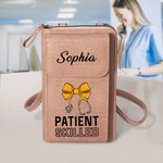 Personalisierte Bogen Stethoskop Leder Crossbody Bag Brieftasche mit Namen und Kartenschlitze Geburtstag Anerkennung Geschenk für Ärzte Krankenschwestern medizinisches Personal