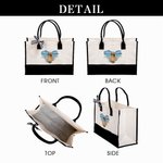 Personalisierte Sunny Beach Style niedlich Cartoon Mädchen große Canvas Tasche mit Namen Geburtstag Urlaub Party Geschenk für Frauen