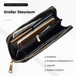 Personalisierte Lange Retro Cartoon-Figur PU-Leder Geldbörse mit 1-8 Namen und Mehreren Fächern Geburtstag Muttertag Geschenk für Damen