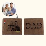 Gepersonaliseerde Leren Portemonnee met Meerdere Kaartgleuven en Gegraveerde 1-12 Namen Vaderdag Verjaardagscadeau voor Papa Opa