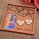 Cadre en bois avec support Décoration de bureau Cadeau d'anniversaire de Saint-Valentin pour les couples