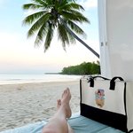 Personalisierte Sunny Beach Style niedlich Cartoon Mädchen große Canvas Tasche mit Namen Geburtstag Urlaub Party Geschenk für Frauen