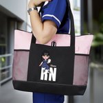 Personalizada de dibujos animados de personajes médicos Nombre Bolsa grande con bolsillos de malla Cumpleaños Gratitud Regalo para la enfermera Médico Personal Médico